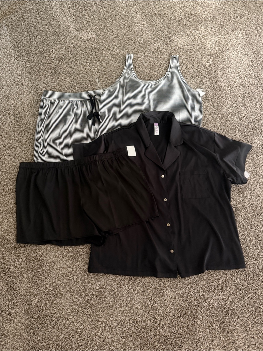 Sonoma Tank and Short Set, Lilac & London Black Silk Top and Short Set